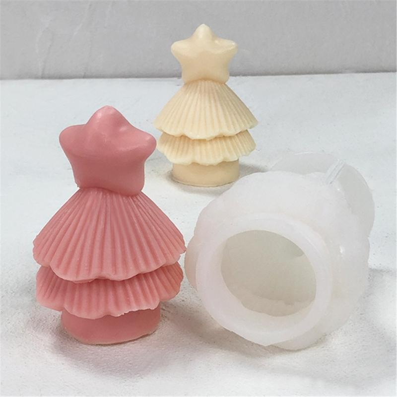 Flexible Silicone Mold Handmade Scented Candle Mould Star Christmas Tree Aromatherapy Jewelry Mold Home Decorations
