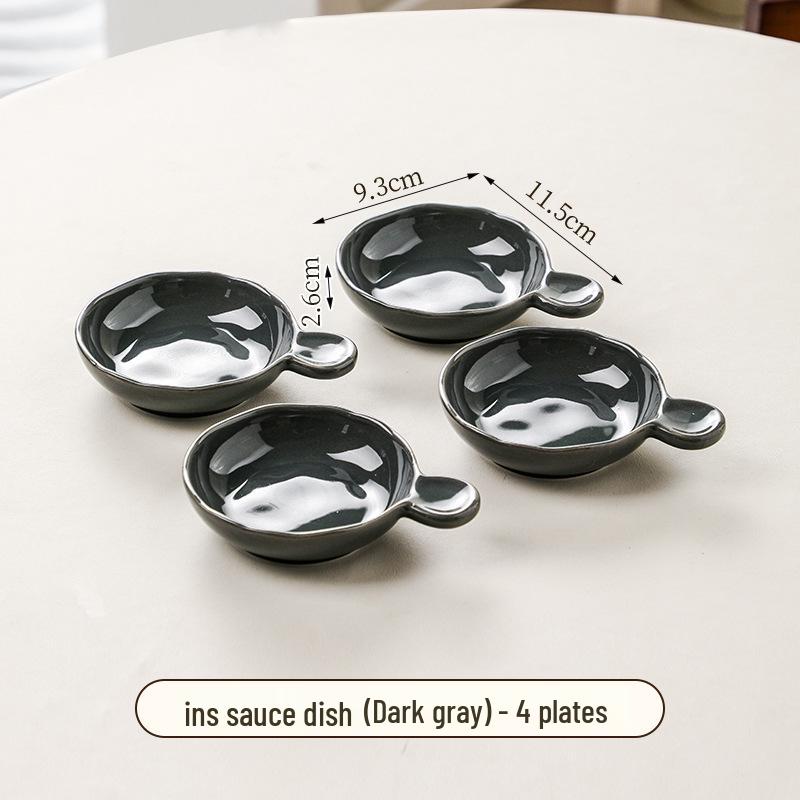 Ceramic Cream-Style Dipping Dish for Seasonings and Sauces