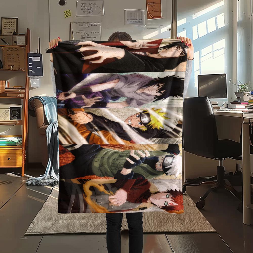 Anime Naruto pattern Flannel Blanket, High quality Comfortable for All Seasons, Home Decor, Warmth and Comfort, Perfect for Gifts.