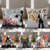 Banksy Street Graffiti Pillow Case Cushion Cover Soft Cute Throw Pillow Case For Car Sofa Pillowcase Polyester With Zipper