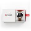 WENGER VINTAGE CLASSIC CHRONO Watch with Stainless Steel Case Black Brown Recycled Leather Quartz 50m Water Gift Idea Men's (316L), Dial, Strap,