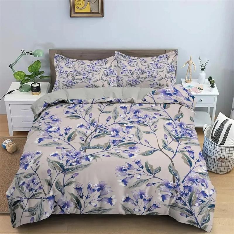 Classic Duvet Cover Sets Flower Blue Gold Bedding Set Duvet Cover Bed Set Quilt Cover Pillowcase Comforter king Queen Size Boys