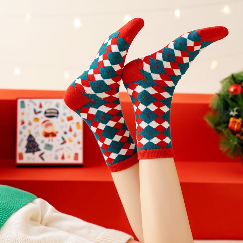 Anvelo Cartoon Christmas Cotton Socks - 4 Pairs Gift Set