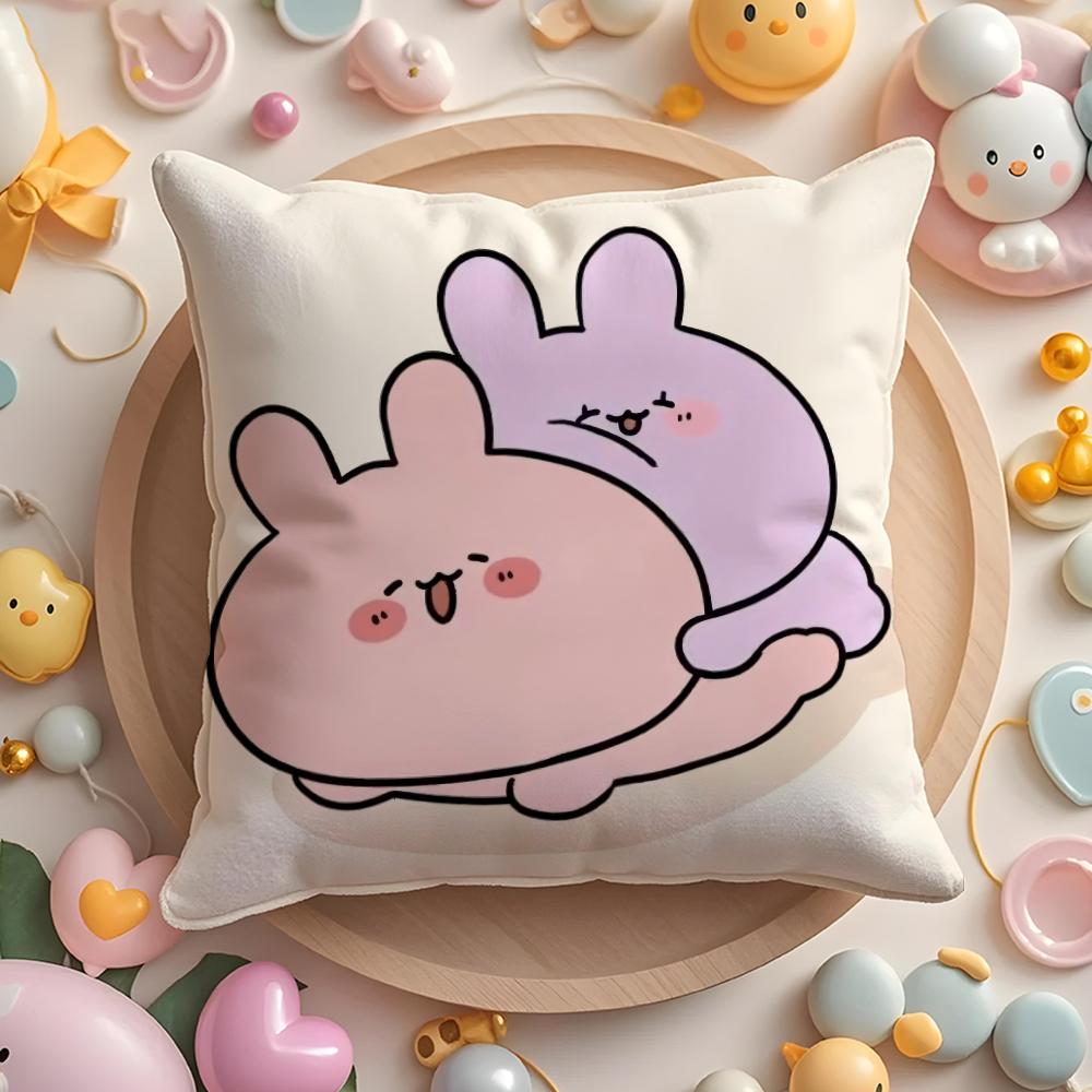 Asleep Cute AAsamimi Pillow Case Soft Plush Fabric DoubleSided Printed Cushion Cover Warm Winter Sofa Pillow Case