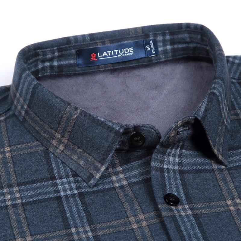 Chemise à Manches Longues en Tricot Chaud à Carreaux pour Homme MONTAGUT