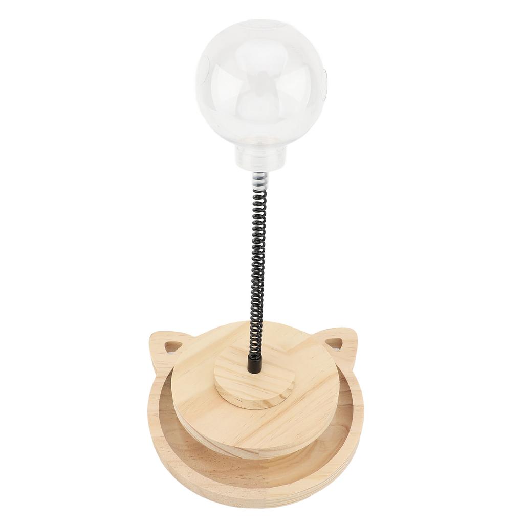 Interactive Cat Feeder Toy Wood Ball Base Reduce Depression Exercise Intelligence Cat Treat