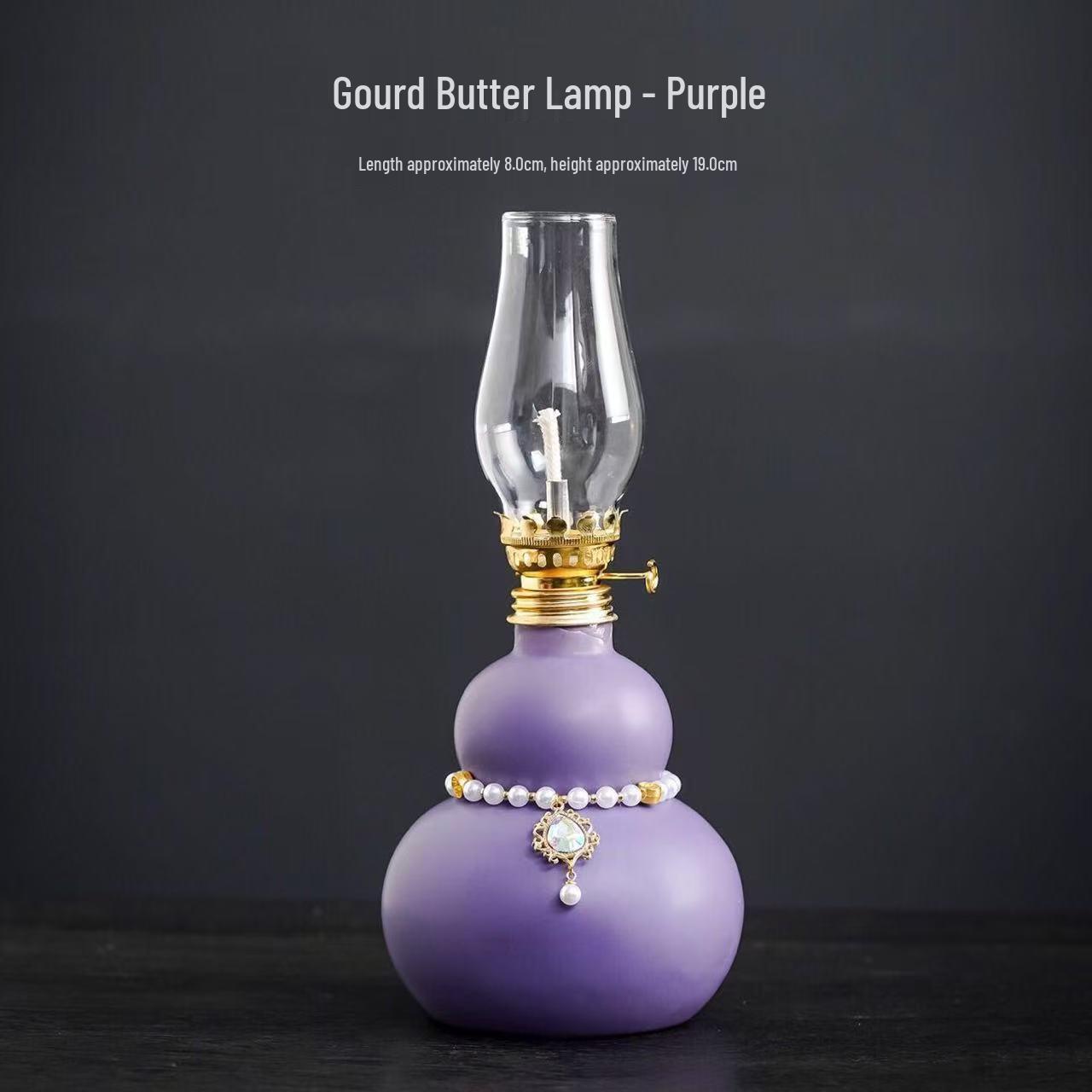 Retro Wabi-Sabi Chinese Gourd Aromatherapy Oil Lamp – Windproof Ceramic Tea Room Eternal Lamp Holder