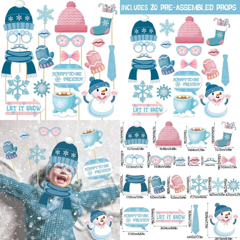Party Christmas Photo Props With Cartoon Snowman Design For Celebrations Festive