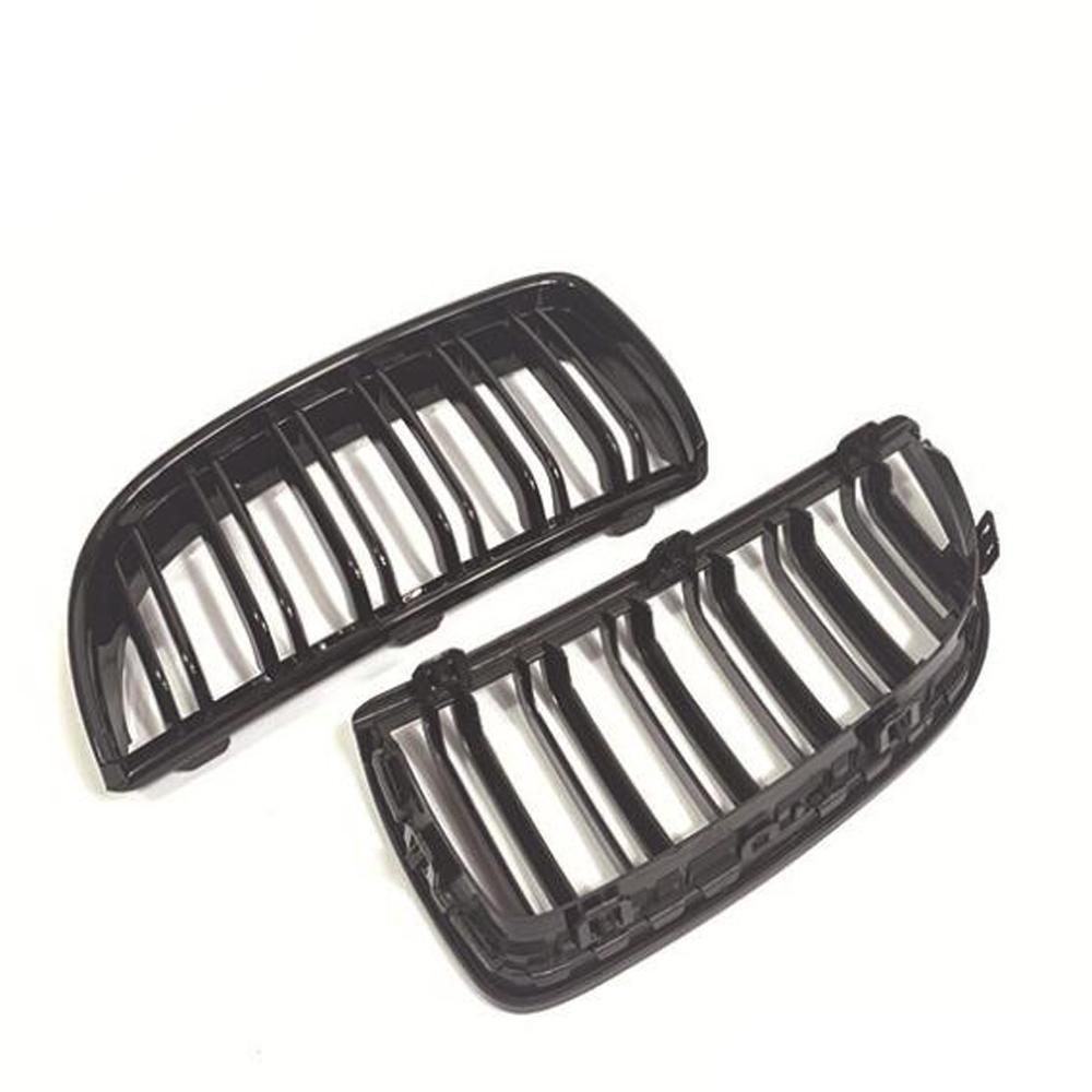 Carbon Fiber Front Hood Kidney Grille Compatible For BMW E90 323i 325xi 330i 328i 328xi 335i 335xi Pre-Facelift Glossy Black