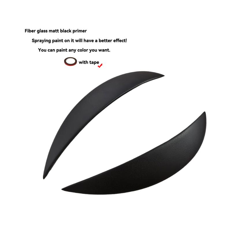Carbon Fiber Headlight Cover Eyelids For VW Beetle 2005 - 2011 Car Front Lamp Matt Black Eyebrows Decorative Sticker Matt black primer