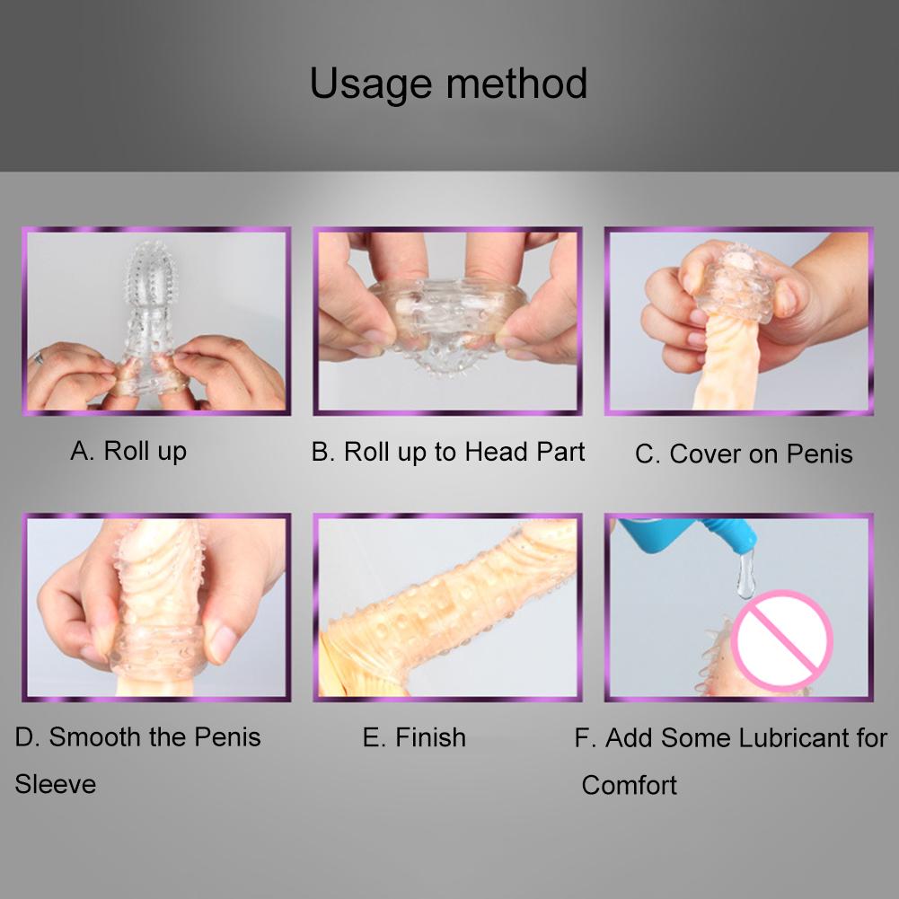 Reusable Clear Penis Extension Sleeve Girth Enhancer Delay Ejaculation Sex Toy