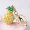 Mini Ananas Strass Nyckelring: Handgjort koreanskt berlock för damväskor