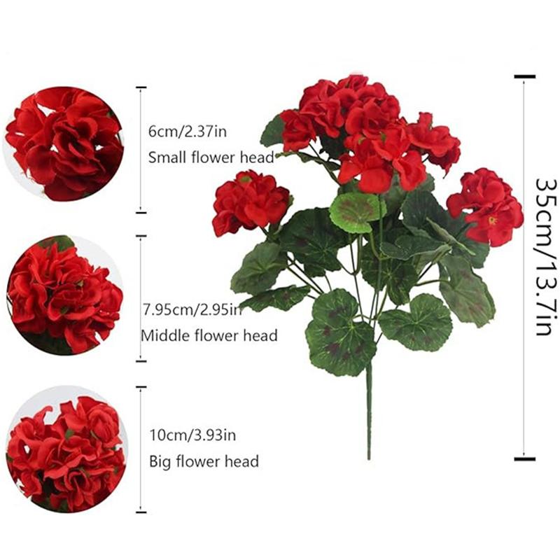 

35см Искусственный шелковый цветок герани красный Искусственная герань для дома свадьбы вазы настольная центральная композиция патио садовое украшение красный