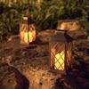 Outdoor Solar-Powered Courtyard Candle-Style Lantern, Retro Ambience Large Palace Lamp for Garden Lawn Landscape Decoration
