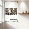 Vintage Rustic 'Don't Raise Your Voice, Improve Your Argument' Metal Tin Sign - HAIRIEN SPECTER Motivational Plaque for Home Bar
