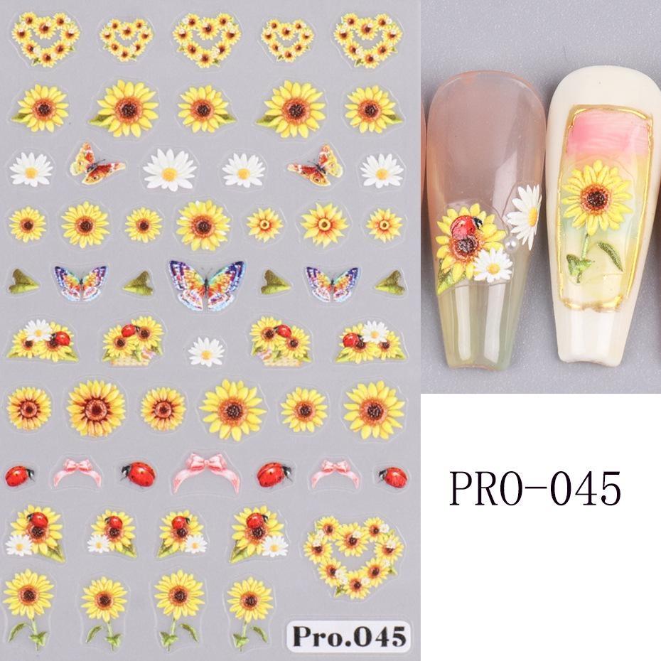 Shining Mermaid Nail Stickers Holographic Shell Star Fish 5D Decals Sea Animal Jellyfish Nail Art Sliders Scrub Summer Design