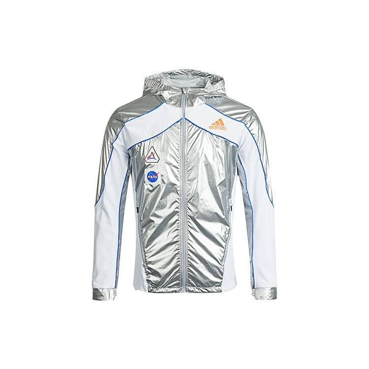 adidas Space Jkt M Casual Running Sports Hooded Jacket Silver Men s GK8816 L