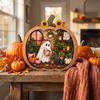 Halloween Pumpkin House-shaped Wooden Decorative Item, Creating A Warm and Cozy Home Scene Atmosphere, A Home Decoration Item, Handicraft Item