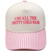 PRETTY GIRLS HAIR Fun Embroidery Color Matching Truck Driver Hat Men's and Women's Casual Sun Hat
