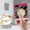 Anti-Knock Portable Bling Ring Case for Samsung Galaxy Z Flip 5 Flip4 Flip5 Flip 4 5G Leather Cell Phone Cover Glass Film