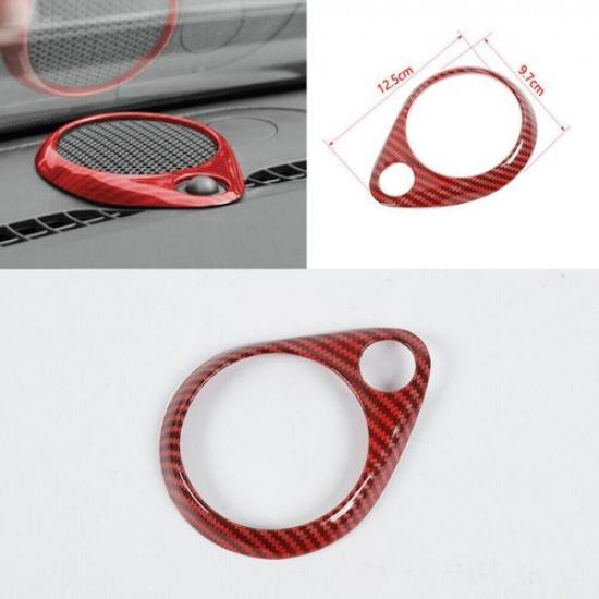 Red Carbon Fiber Console Dashboard Speaker Cover For Jeep Grand Cherokee 11-