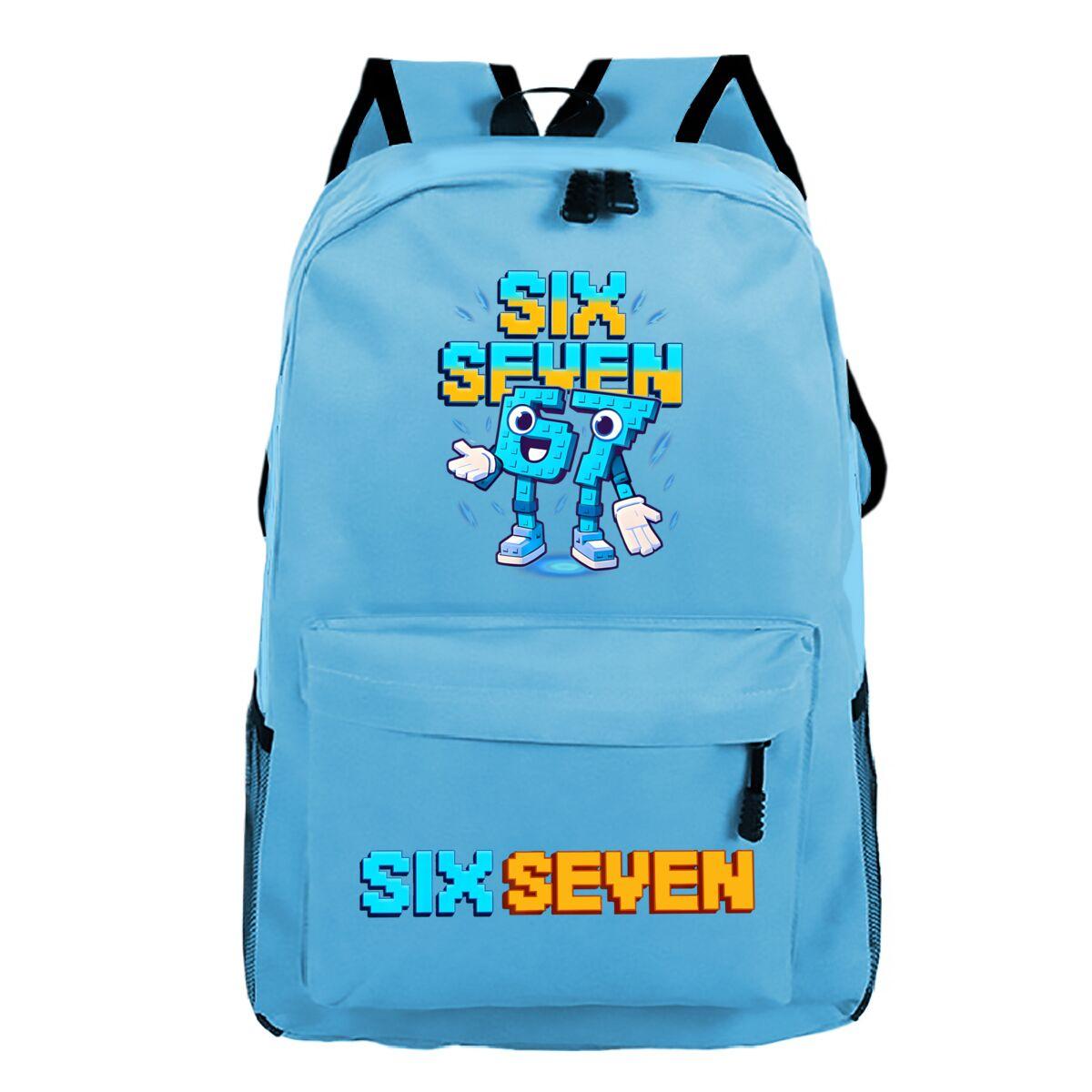 Zes Zeven Rugzak Italiaans Hersenkweek Grafisch Goudkleurige Print Meme Gaming Schoudertas Tiener Mode Meisje Jongen Cartoon Schooltas