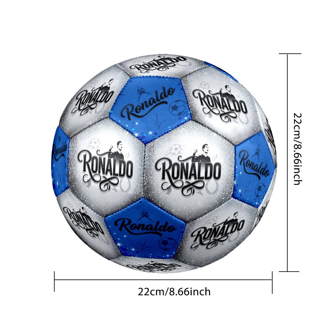 Ronaldo's: Football Legend Size 5 Soccer Ball Machine-Stitched Indoor/Outdoor Training and Matches Ideal for Soccer Enthusiasts