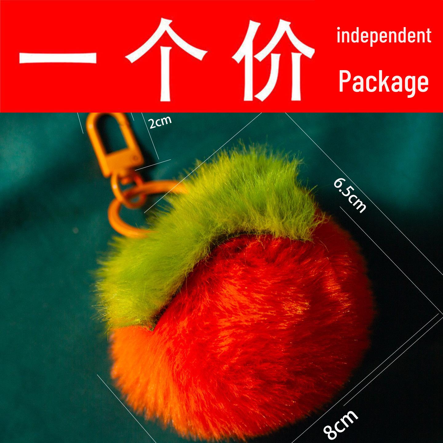 Plush Persimmon Pendant: Cute Backpack & Keychain Ornament, Plush Doll Good Luck Gift