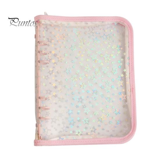 Бюджетная обложка для переплета прозрачная ПВХ многоразовая оболочка для ноутбука водонепроницаемая сверкающая широко используемая обложка для планировщика с застежкой-молнией розовый 946₽