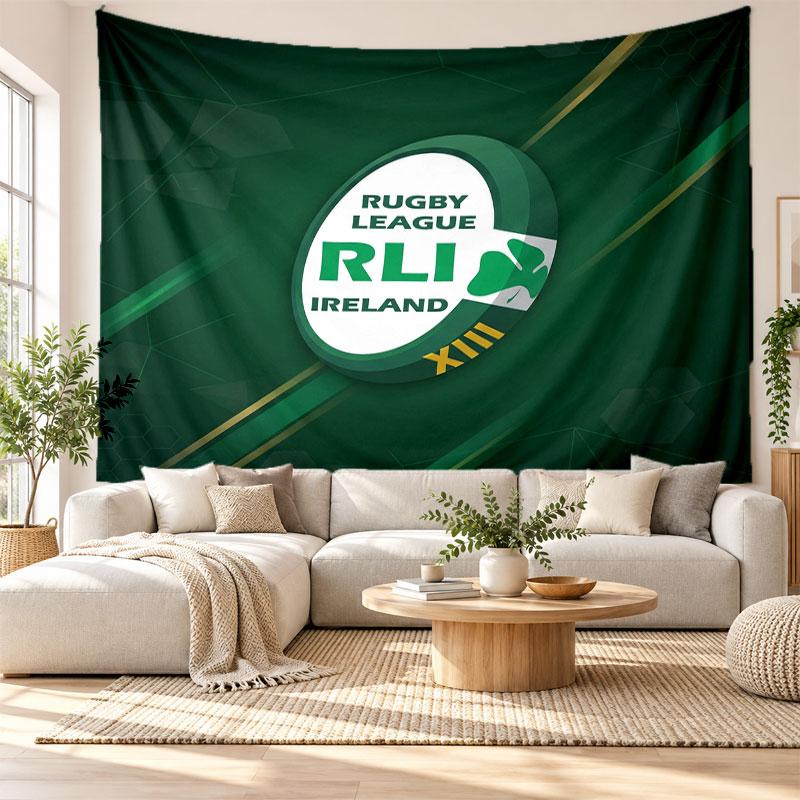 Ireland Rugby Wall Tapestry, Soft Fabric Wall Hanging, Decorative Backdrop For Bedroom Home Wall Art