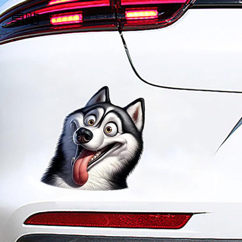 Car Sticker Funny Husky Pet Dog Waterproof Vinyl Decal on Bumper Rear Window Laptop Self-adhesive Decal For Car Accessories TM#11