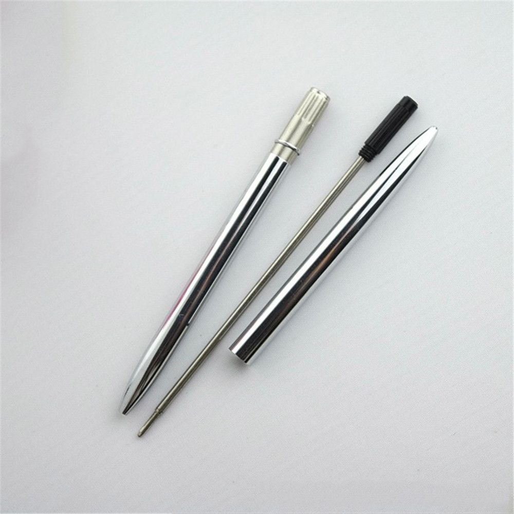 Office Supplies Stainless Still Commercial Ballpoint Pen Rod Rotating Metal Ball Pen Slender