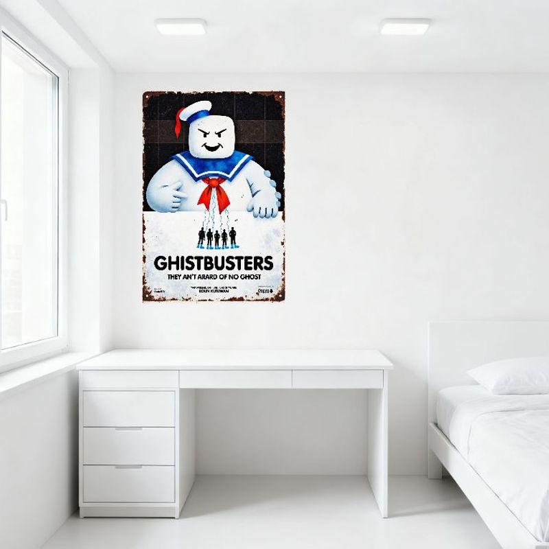 Ghostbusters Stay Puft Marshmallow Man Vintage Blechschild Abgenutzt Retro Filmplakat Wandplakette Home Bar Café Man Cave D
