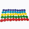 Wooden 5-Color Math Counting Chips Set, 50 Pieces - 25mm Round Educational Rewards for Kids.