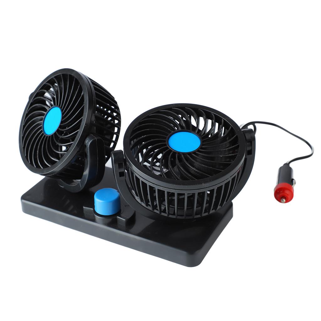 Double Head Car Fan 12V Dashboard Fans 360 Degree Rotatable Seat Fans for Car SUVs RV