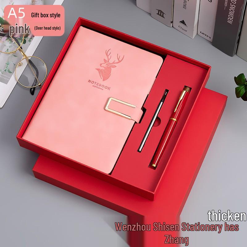 A5 Business Schnallen Notizbuch Set: Benutzerdefinierter Verdickter Notizblock mit Geschenkbox für Büromeetings