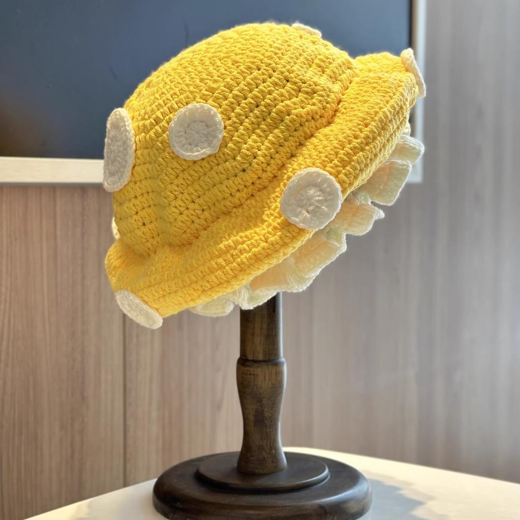 Sweet Funny Mushroom Crocheted Hat Women Winter Warm Beanie Cap For Halloween Party Cosplay Headwear