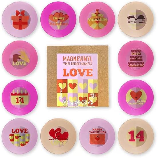 Vinyl Record Refrigerator Magnets Fridge Magnets for Whiteboard Locker Decorative Magnets - Cute Funny Magnets for School Home Kitchen Office Gift розовый