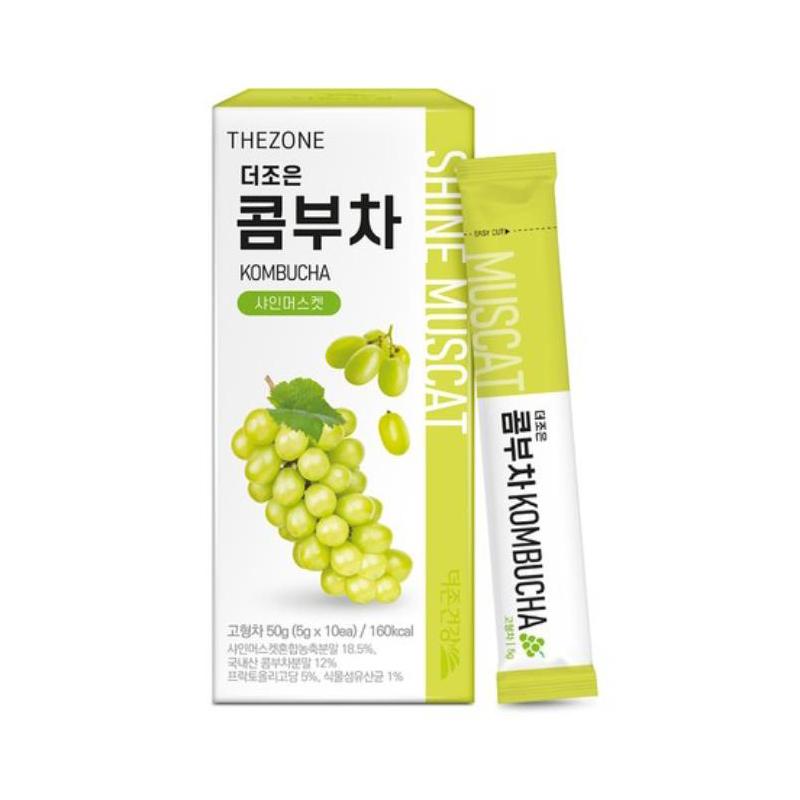 TEAZEN Lemon Kombucha Tea, bez cukru, musująca, fermentowana, w proszku, żywe probiotyki i prebiotyki, 10,30 saszetek po 5 g na saszetkę