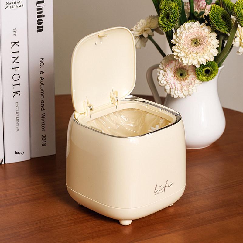 Compact Desktop Waste Bin with Bags - Press-Type