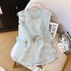 Vest Summer Vest Sleeveless Vest 2025 New Retro Embroidered Thin Top Fashionable