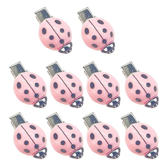10Pcs Women Hair Clips Anti-slip Teeth Ladybug Decor Hairpins Bangs Buns Braids Multi-Purpose Styling Hair Pins