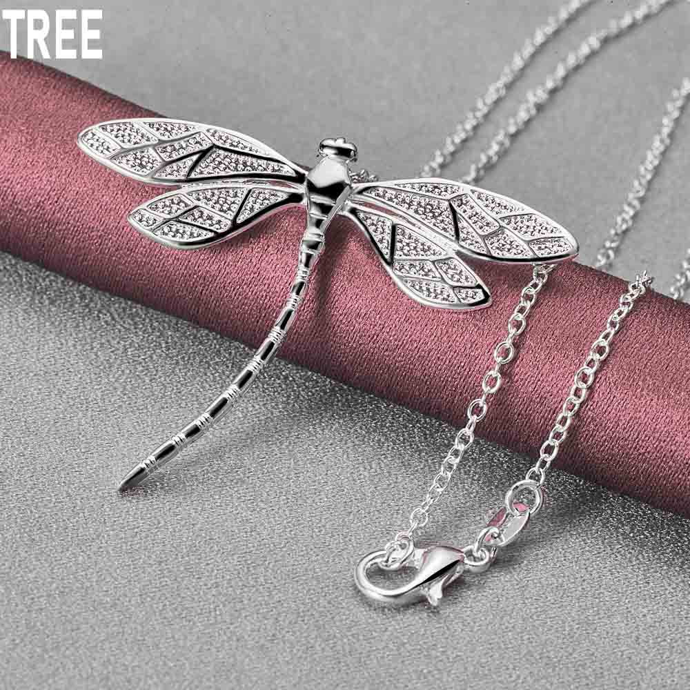 Halskette mit Libellen-Anhänger aus 925er Sterlingsilber, modischer Hochzeitsschmuck