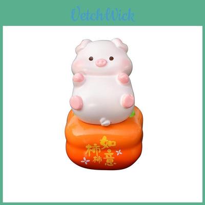Car Decor Fruit Pig Figure Resin Creative Cute Car Interior Ornament For Kids Gift
