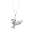 Fashion Simple Hollow Hummingbird Pendant Stainless Steel Sweater Necklace For Women