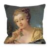European Royal Court Lady Young Woman Portrait Painting Sofa Throw Pillowcase Rose Flower Home Decoration Art Cushion Cover