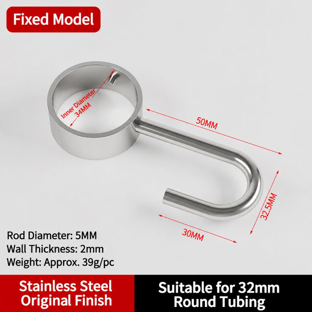 4pcs Rod Mount Pipe Hook Hanger Stainless Steel Tube Rod Hook Durable Hanging Pipe Hook  Home