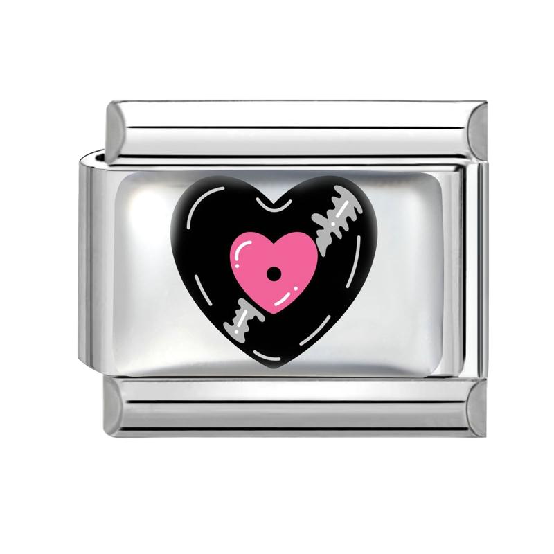 

Y2K Colorful Charm Sun Leopard Heart Star Ball Fruit Flower Italian Charm Links Fit 9MM Stainless Steel Bracelet DIY Making Gift