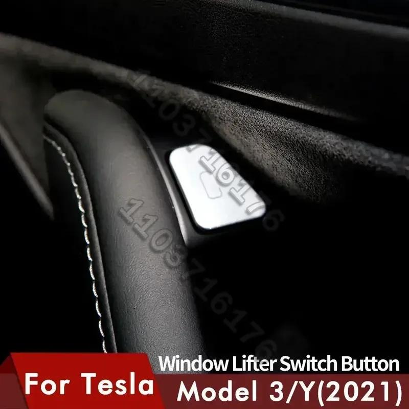 Für Tesla Model 3 Model Y Auto Fensterheber Schalter Knopf Aufkleber Tür Knopf Aufkleber Innenraum Auto Zubehör
