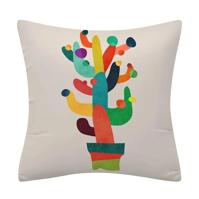 Color Geometric Crayon Painting Series Pattern Cushion Cover Decoration Chair Sofa Pillow Cover Home Decoration Pillow Cover
